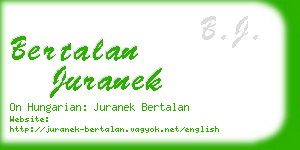 bertalan juranek business card